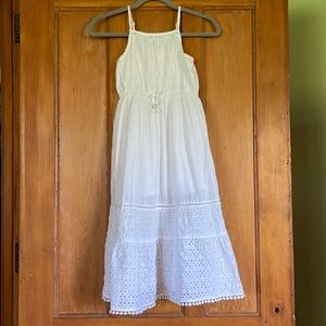 Cat & Jack, Dress, Girls Size Medium, White with a white and gold tie